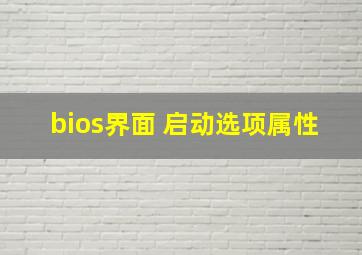 bios界面 启动选项属性